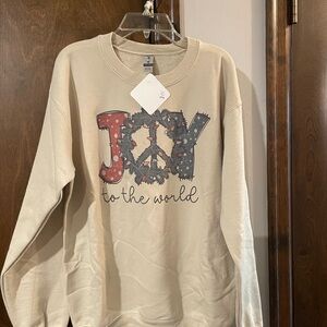 Gildan Cream Joy to the World Sweater